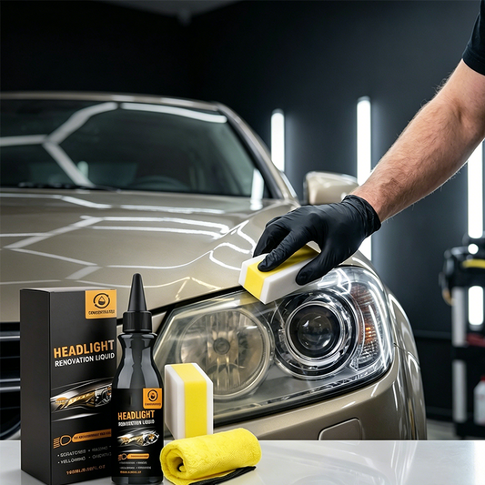 🚗 LIMITIERTES ANGEBOT – 50 % RABATT! 💥  Ultimative Scheinwerfer-Aufbereitungsflüssigkeit – entfernt Vergilbung, mit UV-Schutz & Komplett-Set ✨