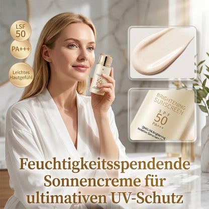 Feuchtigkeitsspendende und aufhellende Sonnencreme mit SPF50+