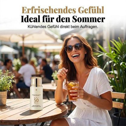 Feuchtigkeitsspendende und aufhellende Sonnencreme mit SPF50+