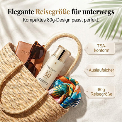 Feuchtigkeitsspendende und aufhellende Sonnencreme mit SPF50+