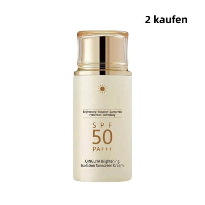 Feuchtigkeitsspendende und aufhellende Sonnencreme mit SPF50+