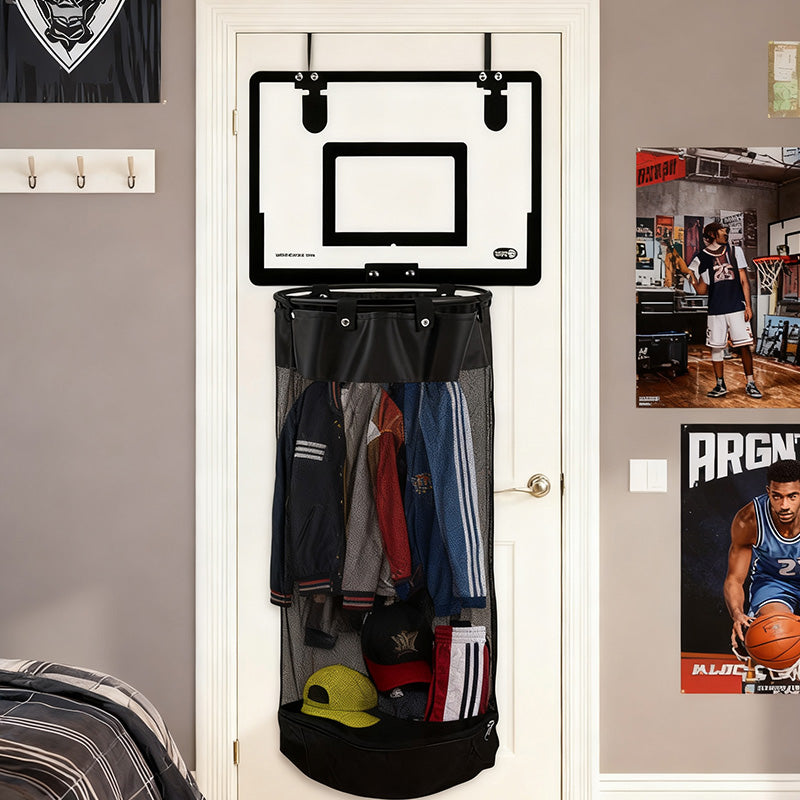 🎉Türhänger mit Basketballkorb | Kreatives Punktespiel, großes schwarzes Netz, Acryl-/Holz-Rückwand, Montage ohne Bohren 🚪🏀