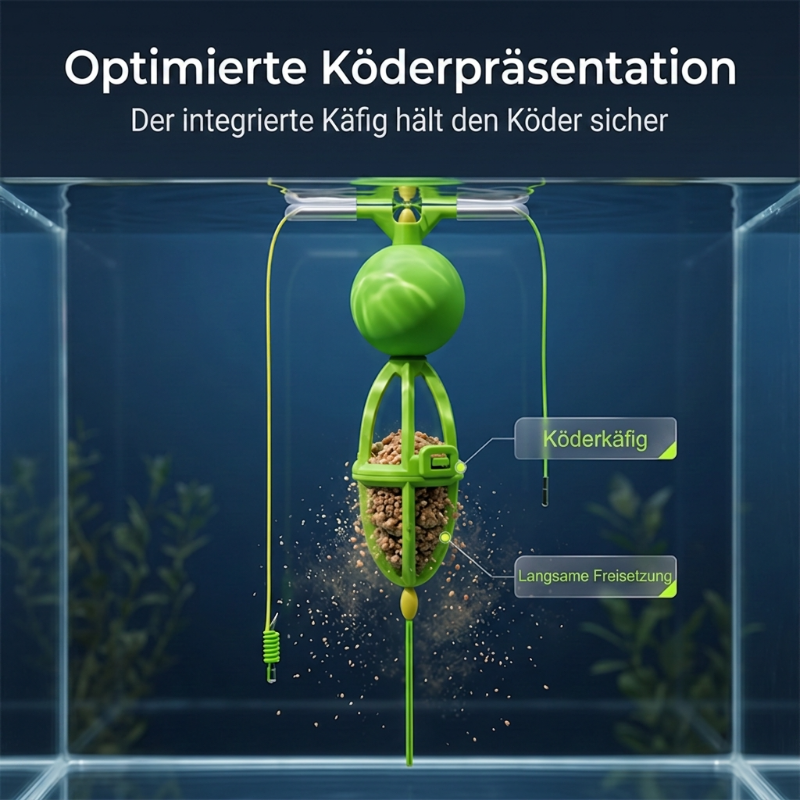 Verhedderungsfreies Bottom-Up-Futterkorb-Angelsystem