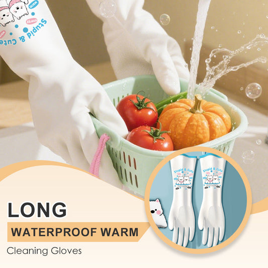 Lange, wasserdichte, warme Reinigungshandschuhe