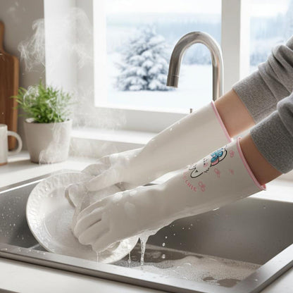 Lange, wasserdichte, warme Reinigungshandschuhe
