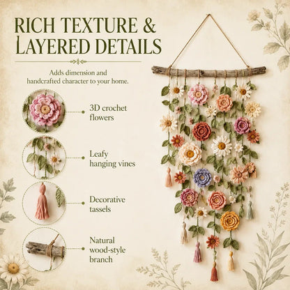 Boho-Dekoration mit all'uncinetto Blumen 🌸🌿