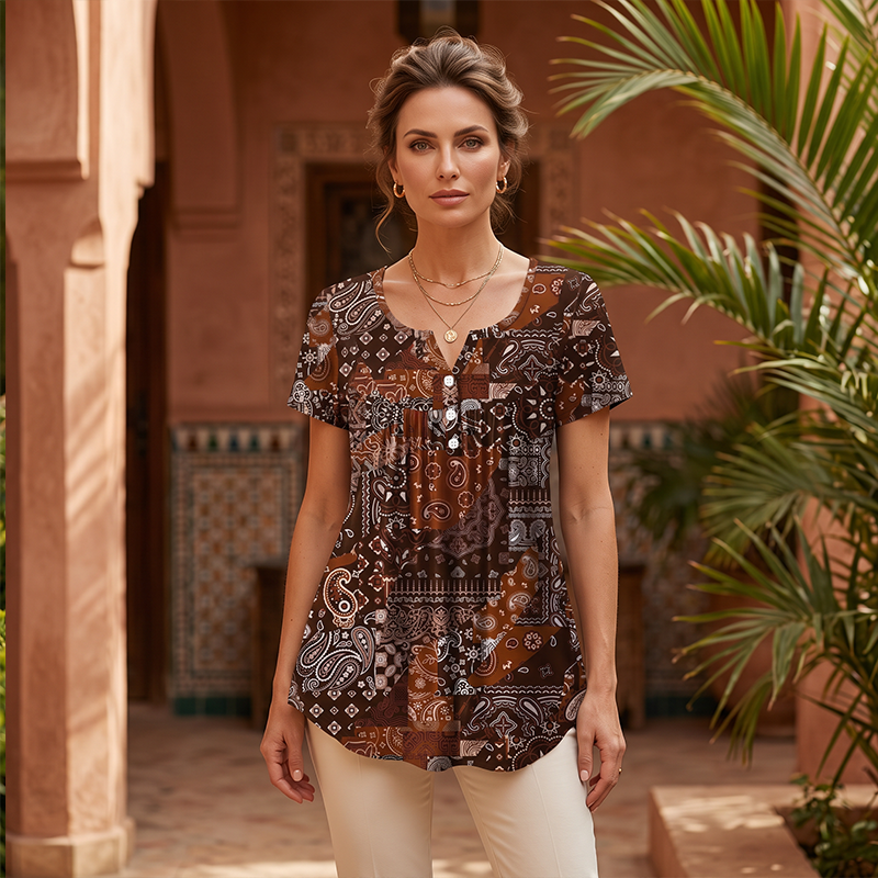 🔥🎁Neu 50% RABATT🔥 Lässiges V-Ausschnitt-T-Shirt für Damen