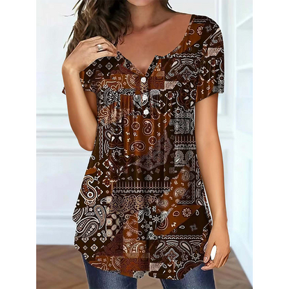 🔥🎁Neu 50% RABATT🔥 Lässiges V-Ausschnitt-T-Shirt für Damen