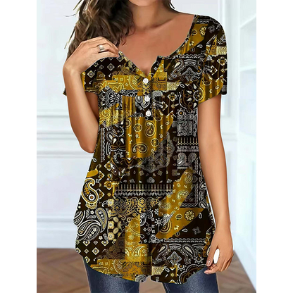 🔥🎁Neu 50% RABATT🔥 Lässiges V-Ausschnitt-T-Shirt für Damen