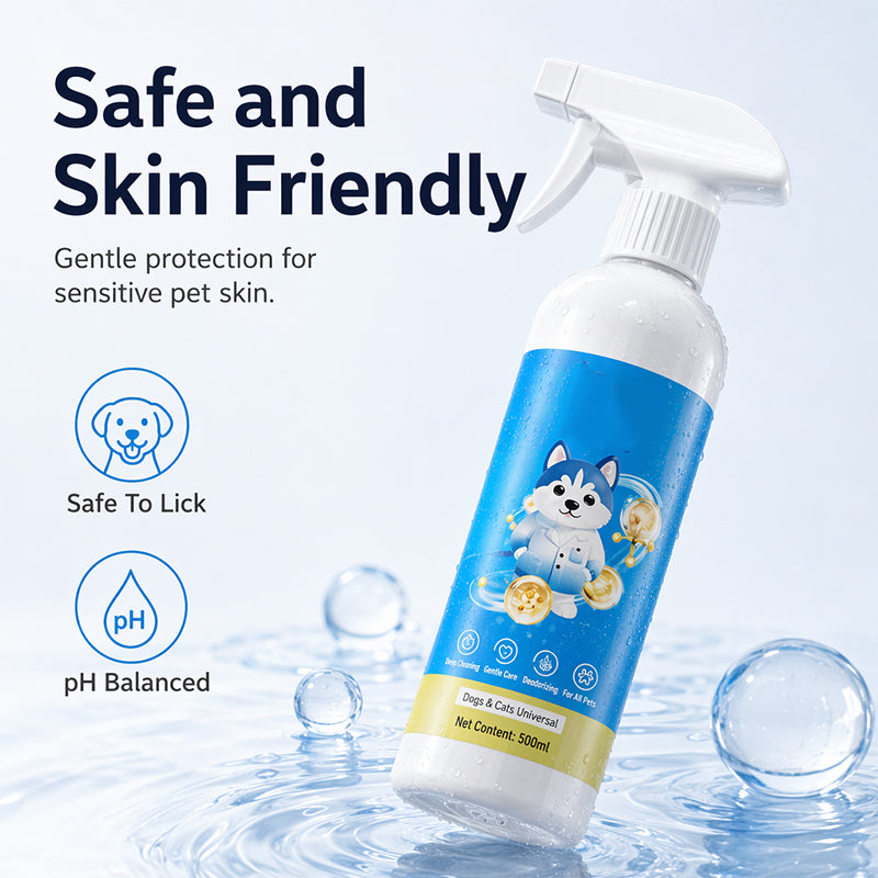 Reinigungsspray für Haustiere ohne Abspülen – Flecken- und Geruchsentferner für Hunde und Katzen, 500 ml