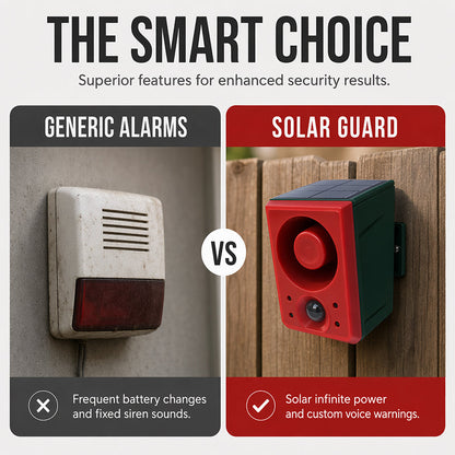 🏠 50 % Rabatt – Solar-PIR-Alarm mit Licht & Sirene – wasserdicht, fernbedienbar & vielseitig – für Garten, Hof & Tierabwehr 🚨