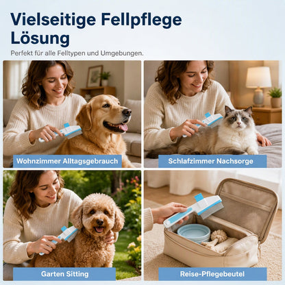 Selbstreinigende Fellbürste für Haustiere mit Ein-Klick-Entriegelung