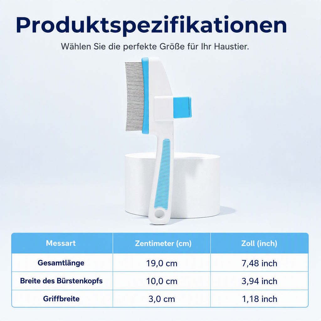 Selbstreinigende Fellbürste für Haustiere mit Ein-Klick-Entriegelung