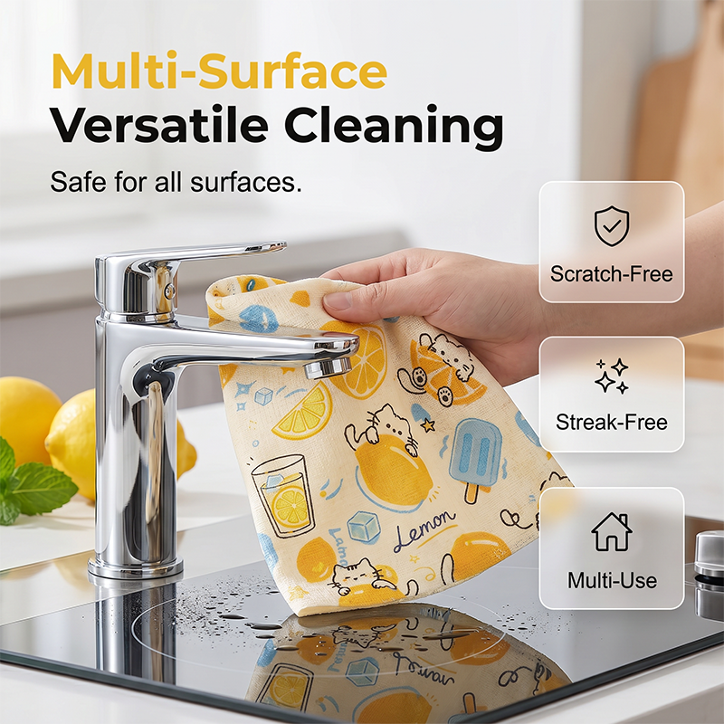 Printed Tear-Off Microfiber Cleaning Cloths for Kitchen