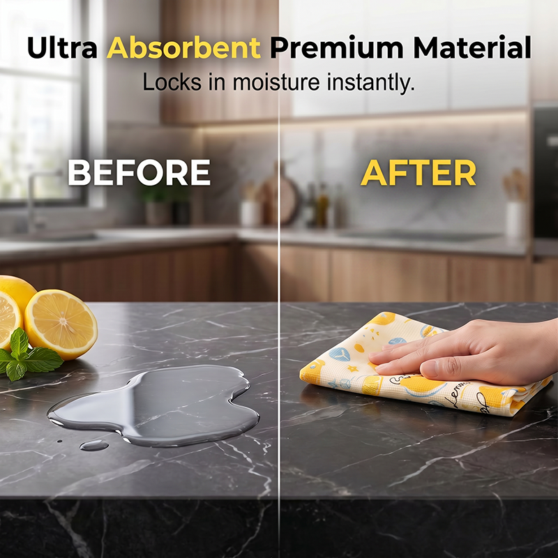 Printed Tear-Off Microfiber Cleaning Cloths for Kitchen