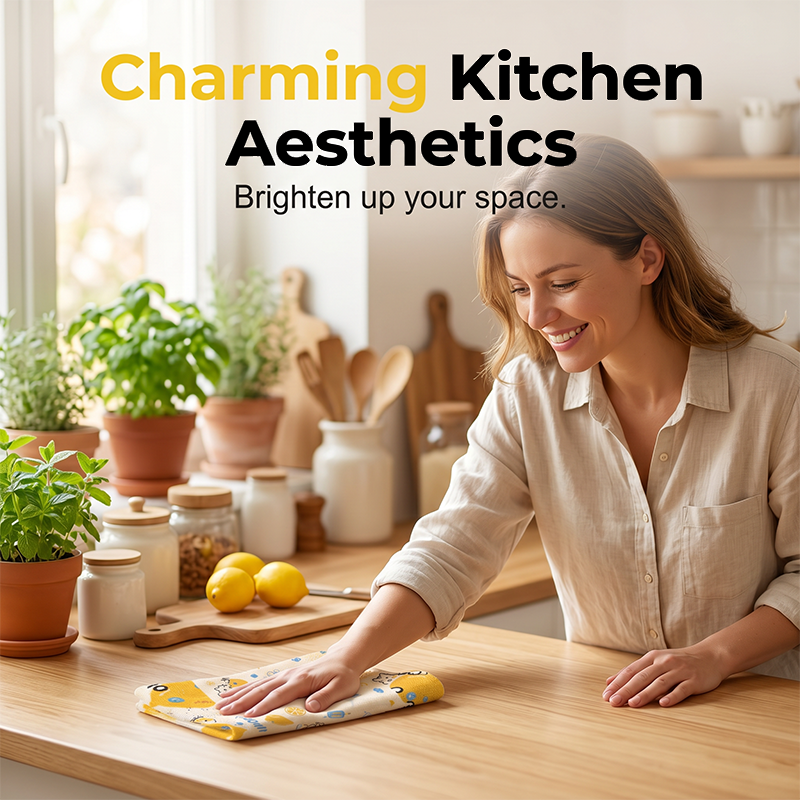 Printed Tear-Off Microfiber Cleaning Cloths for Kitchen