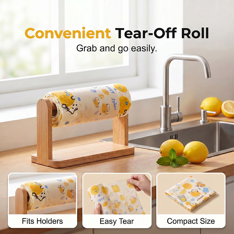 Printed Tear-Off Microfiber Cleaning Cloths for Kitchen