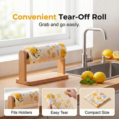 Printed Tear-Off Microfiber Cleaning Cloths for Kitchen