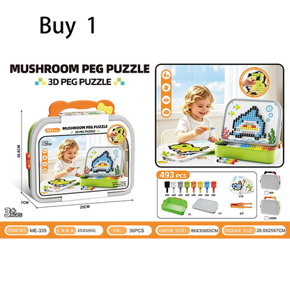 Creative 3D Mushroom Peg Puzzle
