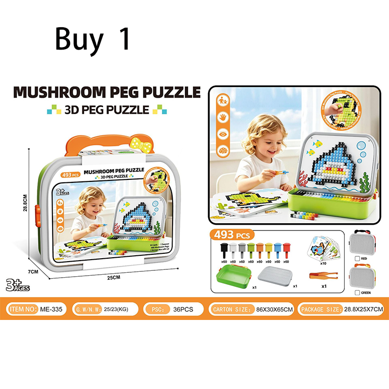Creative 3D Mushroom Peg Puzzle