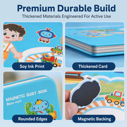 Magnetisches Quiet-Book für Kinder mit Faltpuzzle – Frühförderungsspielzeug für Jungen und Mädchen