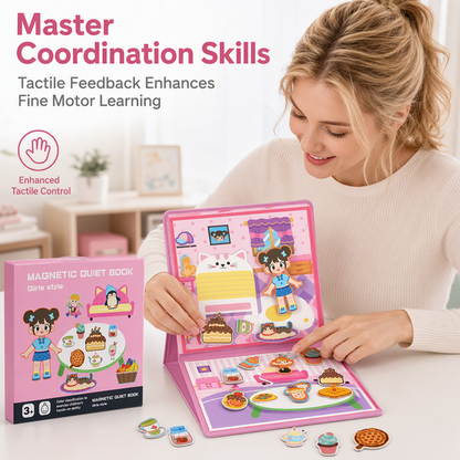 Magnetisches Quiet-Book für Kinder mit Faltpuzzle – Frühförderungsspielzeug für Jungen und Mädchen