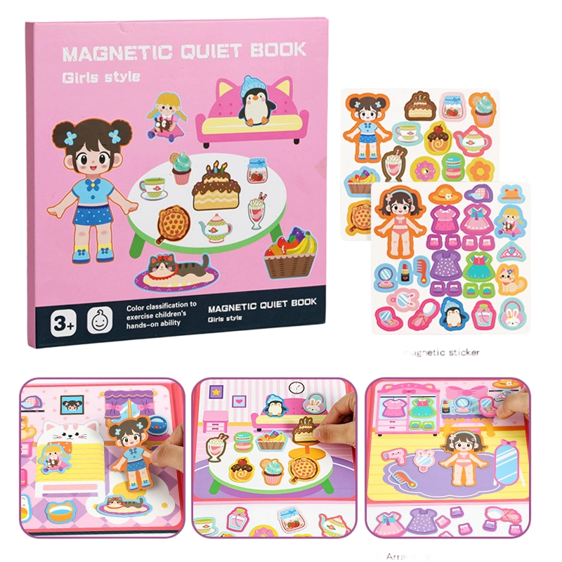 Magnetisches Quiet-Book für Kinder mit Faltpuzzle – Frühförderungsspielzeug für Jungen und Mädchen