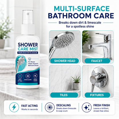 🚿 50% RABATT! 🧴 Schnell wirkendes Duschkalkentfernungsspray – Effektiv gegen Kalk, Seifenreste & Wasserflecken – Ideal für Fliesen, Duschkabinen & Armaturen ✨