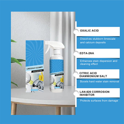 Leistungsstarkes Entkalkungsspray für Wasserhähne und Spülbecken