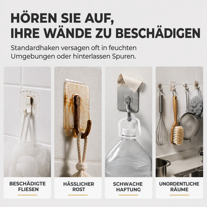 Edelstahl-Wandhaken ohne Bohren mit wasserdichter Befestigung