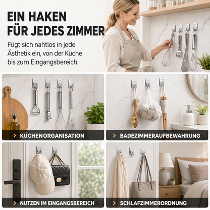 Edelstahl-Wandhaken ohne Bohren mit wasserdichter Befestigung