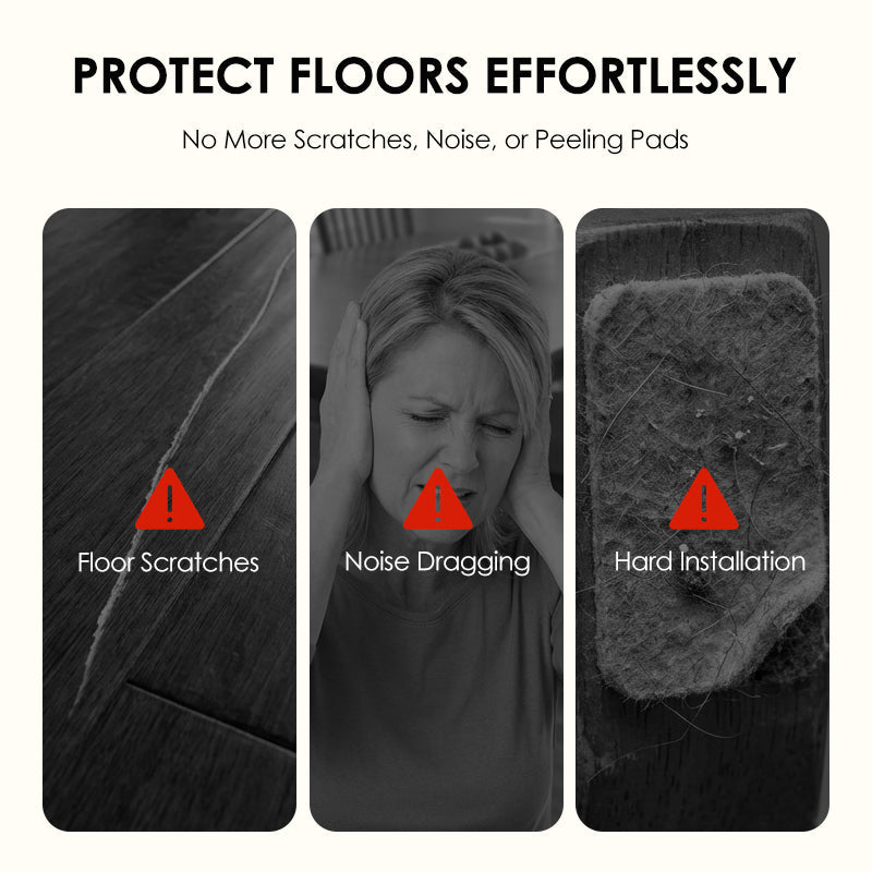 4PCS Silicone Chair Leg Floor Protectors with Felt Pads