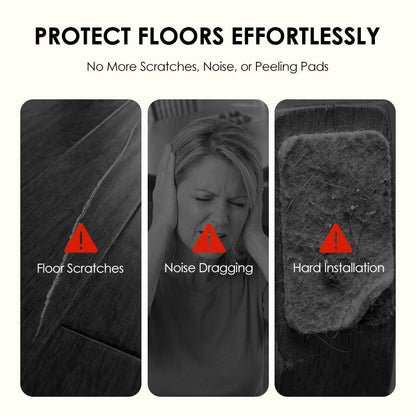 4PCS Silicone Chair Leg Floor Protectors with Felt Pads