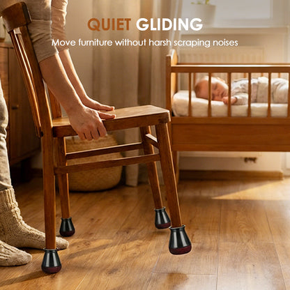 4PCS Silicone Chair Leg Floor Protectors with Felt Pads