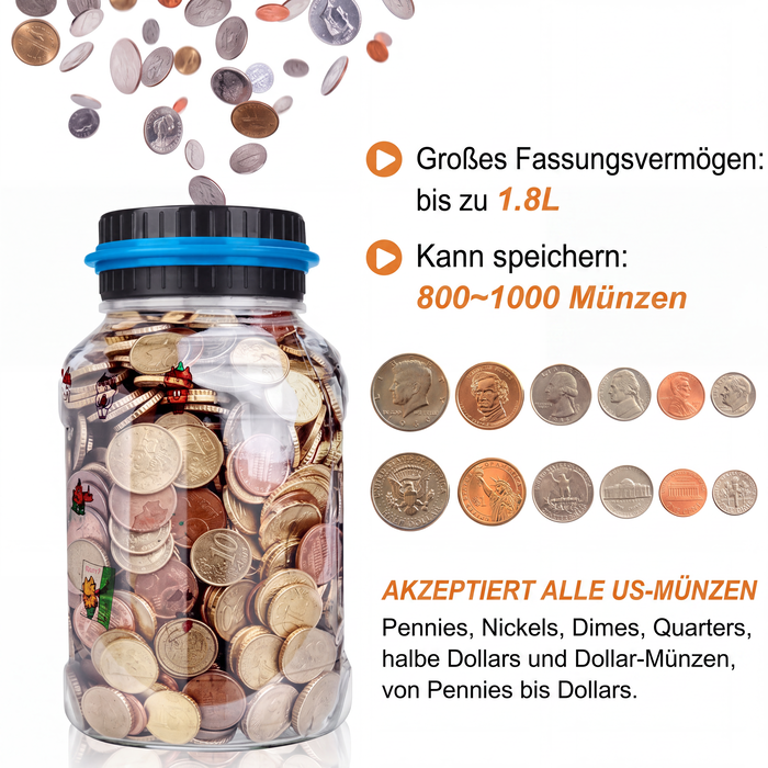 💰✨50 % RABATT! 🏦 Digitale Spardose mit automatischer Münzzählung – Verfolgt Ersparnisse, legt Sparziele fest und macht das Sparen für Kinder und Erwachsene zum Spaß.✨