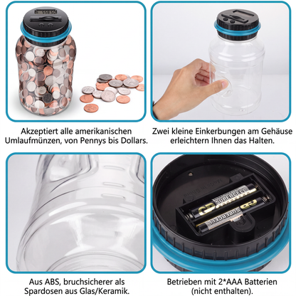 💰✨50 % RABATT! 🏦 Digitale Spardose mit automatischer Münzzählung – Verfolgt Ersparnisse, legt Sparziele fest und macht das Sparen für Kinder und Erwachsene zum Spaß.✨