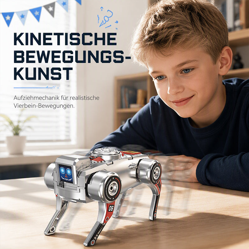 2-in-1 Aufziehbarer Roboter-Hund mit Verwandlungsfunktion & Fidget-Spinner