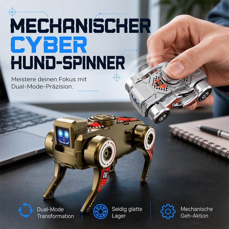 2-in-1 Aufziehbarer Roboter-Hund mit Verwandlungsfunktion & Fidget-Spinner