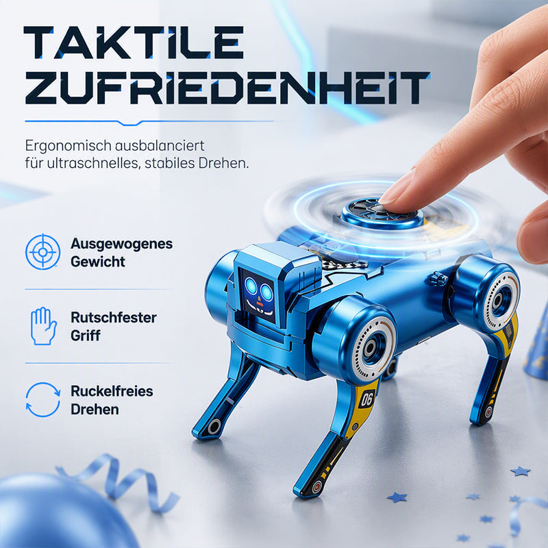 2-in-1 Aufziehbarer Roboter-Hund mit Verwandlungsfunktion & Fidget-Spinner