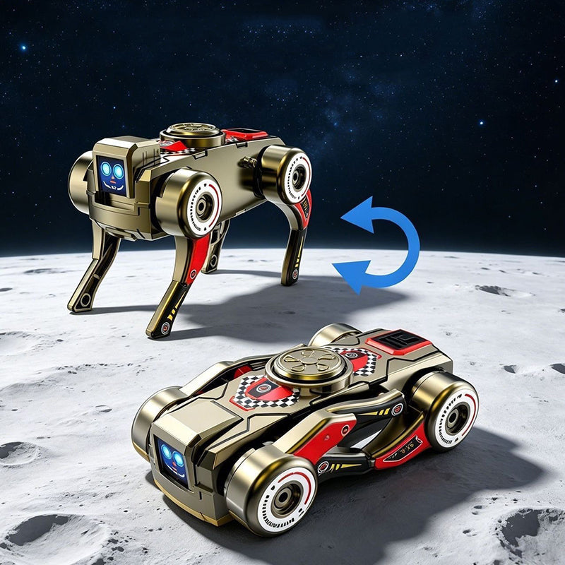 2-in-1 Aufziehbarer Roboter-Hund mit Verwandlungsfunktion & Fidget-Spinner