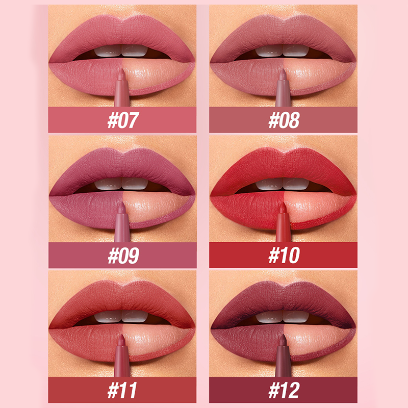 💄 Set Matite Labbra Opache Waterproof Retraibili 💋 12 Tonalità a Lunga Tenuta ✨ Finish Matte Vellutato Anti-Sbavature 💧 | Contorno e Riempimento Labbra Preciso 👄