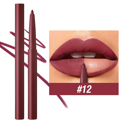 💄 Set Matite Labbra Opache Waterproof Retraibili 💋 12 Tonalità a Lunga Tenuta ✨ Finish Matte Vellutato Anti-Sbavature 💧 | Contorno e Riempimento Labbra Preciso 👄