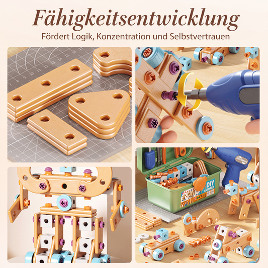 🧰 50 % RABATT⏰ Kinder DIY Werkzeugset, fördert handwerkliche Fähigkeiten🧩