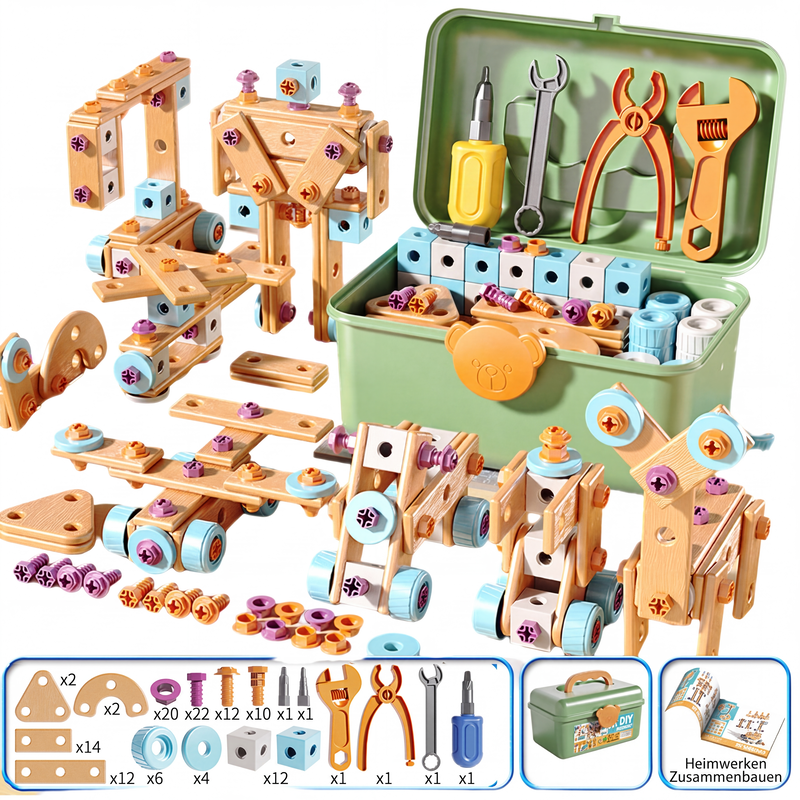 🧰 50 % RABATT⏰ Kinder DIY Werkzeugset, fördert handwerkliche Fähigkeiten🧩