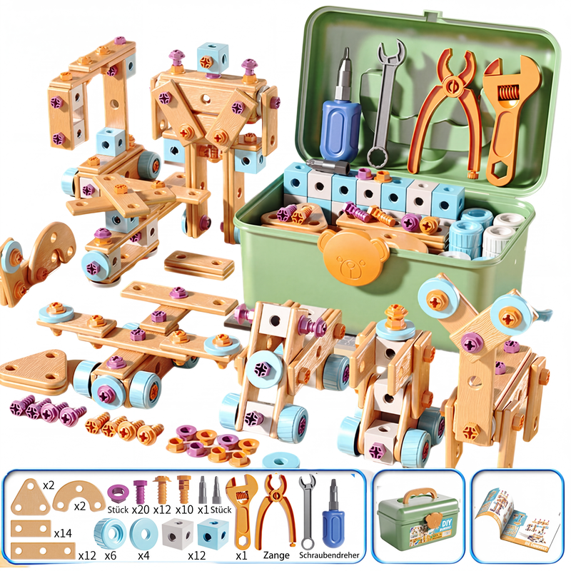 🧰 50 % RABATT⏰ Kinder DIY Werkzeugset, fördert handwerkliche Fähigkeiten🧩