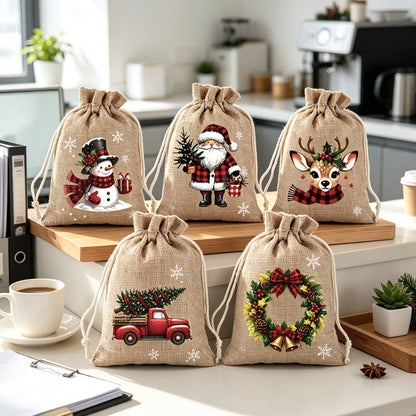 🎄 NUR FÜR KURZE ZEIT 50 % RABATT! 🎁 Weihnachts-Geschenksäckchen mit Kordelzug – Festliche Weihnachtsmann- & Rentier-Motive, Doppelter Kordelzug & Strapazierfähiger Stoff – Weihnachtsfreude in jedem Geschenk ✨