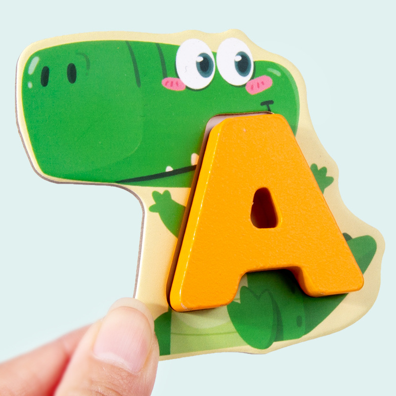 🔤 26-teiliges Holzspielzeug zum Zuordnen von Buchstaben und Tieren – Praktisches Erlernen des Alphabets, farbenfrohe Tierillustrationen und kindersicheres Design – Lernen macht Spaß ✨