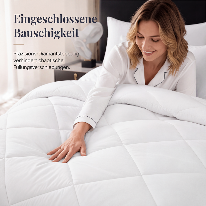 Steppbettwäsche-Set 3-teilig – Wolkenweich, ganzjährig warm! 🛏️ Rautensteppung hält Form, feuchtigkeitsregulierend, samtig weich ☁️