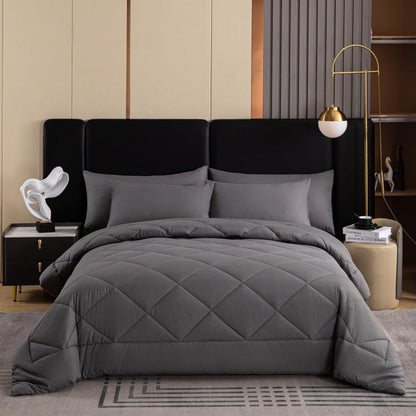 Steppbettwäsche-Set 3-teilig – Wolkenweich, ganzjährig warm! 🛏️ Rautensteppung hält Form, feuchtigkeitsregulierend, samtig weich ☁️