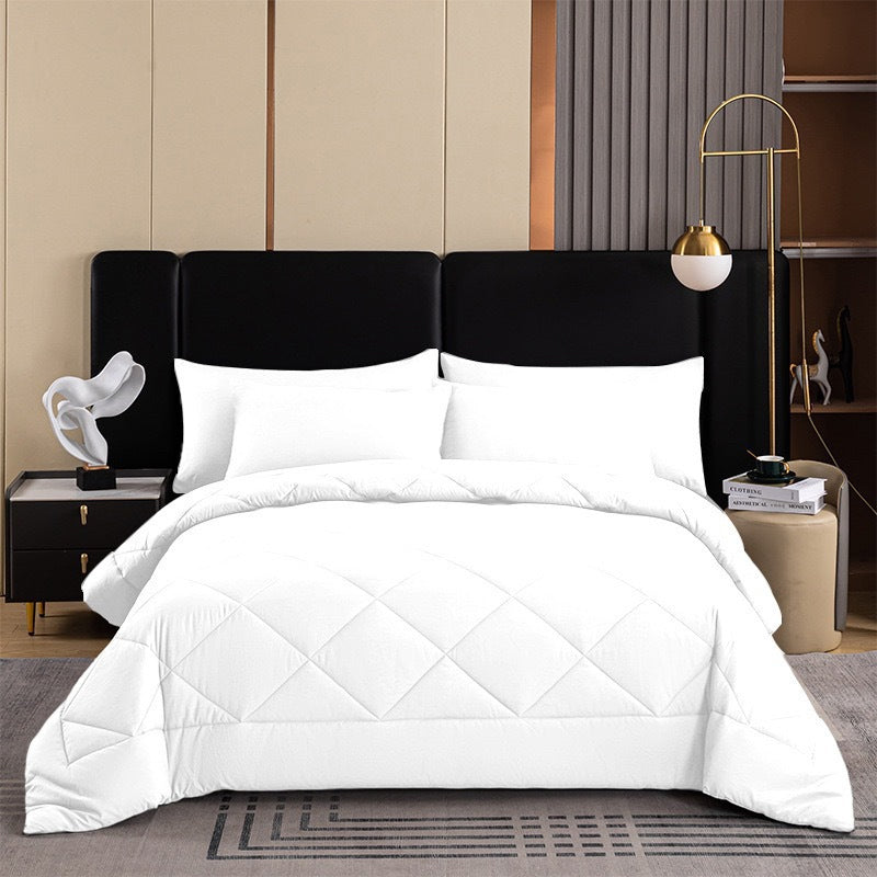 Steppbettwäsche-Set 3-teilig – Wolkenweich, ganzjährig warm! 🛏️ Rautensteppung hält Form, feuchtigkeitsregulierend, samtig weich ☁️